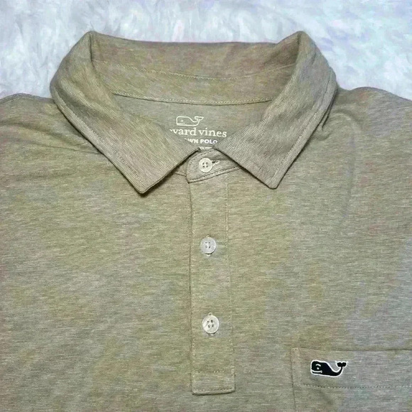 Vineyard Vines Edgartown Polo Brown Short Sleeve Pima Cotton Mens Size Large - Picture 5 of 7